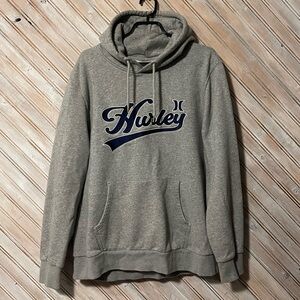 Hurley Gray Pullover Hoodie with Navy Script Logo